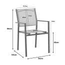 Πολυθρόνα Confidence pakoworld ανθρακί μέταλλο και γκρι textilene 54x54x86εκ