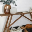 Κονσόλα Roosevelt pakoworld καρυδί ξύλο πεύκου 35mm καρυδί 119x29x80εκ