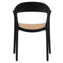 Πολυθρόνα Ember στοιβαζόμενη pakoworld με UV protection PP μπεζ-μαύρο 52.5x56.5x81εκ.