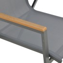 Πολυθρόνα Azelie pakoworld στοιβαζόμενη textilene ανθρακί-πόδι αλουμινίου ανθρακί-plywood μπράτσο 56x75x88εκ