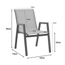 Πολυθρόνα Azelie pakoworld αλουμινίου σε απόχρωση textilene μπεζ και πόδι λευκό 56x75x88εκ