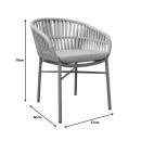 Πολυθρόνα Frama pakoworld αλουμίνιο-pe σχοινί σε καφε απόχρωση και μαξιλάρι 57x60x78εκ