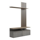 Σύνθετο σαλονιού Perlento pakoworld σε μπεζ μαρμάρου με sonoma απόχρωση 140x41x219.5εκ