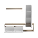 Σύνθετο σαλονιού Leganto pakoworld σε sonoma με λευκή απόχρωση 220.5x35x197.5εκ