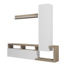 Σύνθετο σαλονιού Leganto pakoworld σε sonoma με λευκή απόχρωση 220.5x35x197.5εκ