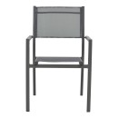 Πολυθρόνα Moly pakoworld στοιβαζόμενη ανθρακί αλουμίνιο-textilene 61x56.5x87.5εκ