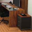 Συρταριέρα επαγγελματική τροχήλατη Oscar pakoworld 3ων συρταριών καρυδί-ανθρακί 40x48x63εκ