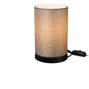 Επιτραπέζιο φωτιστικό Fana pakoworld ύφασμα σε γκρι απόχρωση Φ14x21εκ