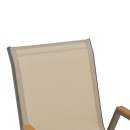 Πολυθρόνα Azelie pakoworld στοιβαζόμενη σαμπανιζέ αλουμίνιο και textilene σε ανοιχτή γκρι απόχρωση 56x75x88εκ