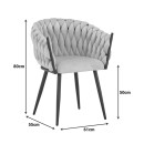 Πολυθρόνα Vivian pakoworld κίτρινο βελούδο-πόδι μαύρο μέταλλο 61x55x80εκ | Συσκευασία 2 τμχ