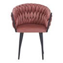 Πολυθρόνα Vivian pakoworld σάπιο μήλο βελούδο-πόδι μαύρο μέταλλο 61x55x80εκ | Συσκευασία 2 τμχ