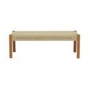 Παγκάκι Uma pakoworld teak ξύλο και pe σχοινί σε φυσική απόχρωση 120x45x40εκ