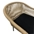 Πολυθρόνα αλουμινίου Legana pakoworld ανθρακί σκελετός--pe rattan σε φυσική απόχρωση 56x66x82εκ