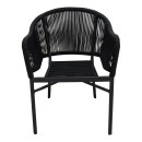 Πολυθρόνα αλουμινίου Legana pakoworld ανθρακί σκελετός- rattan 56x66x82εκ