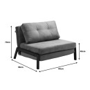 Πολυθρόνα-κρεβάτι Fancy pakoworld βελούδο σε ανθρακί απόχρωση και πόδι μαύρο μέταλλο 95x98x70εκ