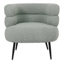 Πολυθρόνα Foleja pakoworld μπουκλέ ύφασμα σε φυστικί απόχρωση με μαύρα μεταλλικά πόδια 76x75x72εκ