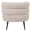 Πολυθρόνα Foleja pakoworld μπουκλέ ύφασμα σε μπεζ απόχρωση με μαύρα μεταλλικά πόδια 76x75x72εκ