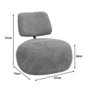 Πολυθρόνα Stonie pakoworld μπουκλέ ύφασμα σε φυστικί απόχρωση 67x73x67εκ