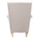 Πολυθρόνα - μπερζέρα Malei pakoworld ύφασμα σε κρεμ απόχρωση-ξύλινα πόδια 85x93x100εκ