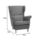 Πολυθρόνα - μπερζέρα Malei pakoworld ύφασμα σε κρεμ απόχρωση-ξύλινα πόδια 85x93x100εκ