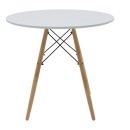 Τραπεζαρία Ezra-Julita pakoworld σετ 5τεμ pp-mdf σε λευκό/γκρι με φυσική απόχρωση πόδια Φ80x73εκ