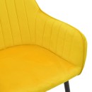 Πολυθρόνα Noor pakoworld κίτρινο βελούδο με πόδι μετάλλου σε μαύρη απόχρωση 58x58x86εκ | Συσκευασία 2 τμχ