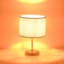 Επιτραπέζιο φωτιστικό PWL-0961 pakoworld Ε27 μπεζ καφέ-χρυσό Φ22x32εκ