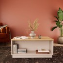 Τραπέζι Monik pakoworld σε oak-ανοιχτό γκρι απόχρωση 90x56x40εκ