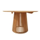 Τραπεζαρία Kalie-Kenda I pakoworld σετ 7τεμ σε φυσική-μπεζ απόχρωση Φ120x75εκ