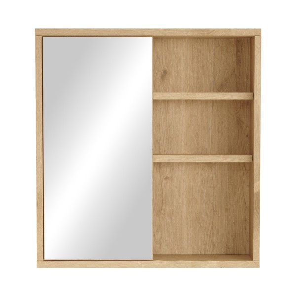 Ντουλάπι μπάνιου Bagno με καθρέπτη pakoworld oak 60x14.5x63.6εκ