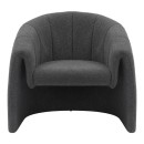 Πολυθρόνα Fassy pakoworld μπουκλέ ύφασμα σε ανθρακί απόχρωση 80x66x80εκ