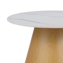 Τραπέζι σαλονιού Soleire Inart λευκό μαρμάρου sintered stone -μεταλλική βάση Φ70x41.5εκ