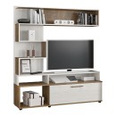 Σύνθετο σαλονιού Jasper pakoworld καρυδί-αντικέ λευκό 151.5x37.5x169.5εκ