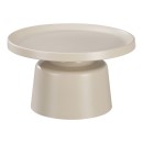 Τραπέζι σαλονιού Ginoze pakoworld μέταλλο σε cappuccino απόχρωση Φ70x42,5εκ