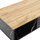 Τραπέζι σαλονιού Moses pakoworld χρώμα sonoma-μαύρο μαρμάρου 90x54x37.5εκ