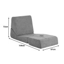 Πολυθρόνα-Κρεβάτι Ferderina pakoworld ύφασμα σε ανθρακί απόχρωση 66x102x73εκ