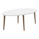 Τραπέζι σαλονιού Barton pakoworld λευκό-καφέ 90x45x40εκ