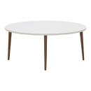 Τραπέζι σαλονιού Barton pakoworld λευκό-καφέ 90x45x40εκ