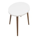 Τραπέζι σαλονιού Barton pakoworld λευκό-καφέ 90x45x40εκ