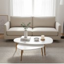 Τραπέζι σαλονιού Monty pakoworld 2 τεμ. σε απόχρωση λευκό-φυσικό 116x46x6εκ