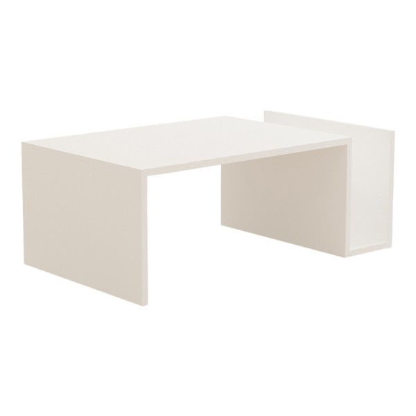 Τραπέζι σαλονιού Poko pakoworld σε λευκή απόχρωση 86.8x50x32,4εκ