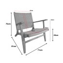 Πολυθρόνα Crosy pakoworld teak ξύλο σε φυσική απόχρωση 71x81x75εκ