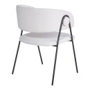 Πολυθρόνα Rachele I pakoworld μπεζ ύφασμα-πόδι μαύρο μέταλλο 52x65x79εκ | Συσκευασία 4 τμχ