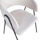 Πολυθρόνα Rachele I pakoworld μπεζ ύφασμα-πόδι μαύρο μέταλλο 52x65x79εκ | Συσκευασία 4 τμχ