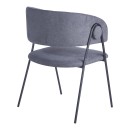 Πολυθρόνα Rachele I pakoworld ανθρακί ύφασμα-πόδι μαύρο μέταλλο 52x65x79εκ | Συσκευασία 4 τμχ