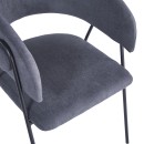 Πολυθρόνα Rachele I pakoworld ανθρακί ύφασμα-πόδι μαύρο μέταλλο 52x65x79εκ | Συσκευασία 4 τμχ