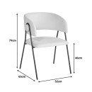 Πολυθρόνα Rachele I pakoworld ανθρακί ύφασμα-πόδι μαύρο μέταλλο 52x65x79εκ | Συσκευασία 4 τμχ