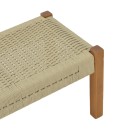 Παγκάκι Uma pakoworld teak ξύλο και pe σχοινί σε φυσική απόχρωση 150x45x40εκ