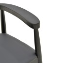 Πολυθρόνα Joube pakoworld rubberwood σε μαύρη απόχρωση με μαύρο pu μαξιλάρι 59x48x73εκ | Συσκευασία 2 τμχ