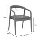 Πολυθρόνα Hogie pakoworld rubberwood καρυδί- μαύρο pu μαξιλάρι 61x60x76εκ | Συσκευασία 2 τμχ